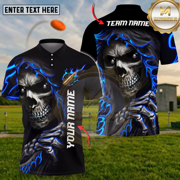 Maxcorners Shooting Sports Grim Reaper Skull Flame Multiple Options Personalized Name, Team Name 3D Shirt