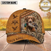 Maxcorners Duck Hunter Tan Leather Marsh Camo Dog Hunting Multicolor Options Personalized Name 3D Cap
