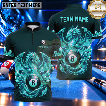 Maxcorners Mythical Dragon Storm 8 Ball Pool Multiple Options Personalized Name, Team Name 3D Shirt