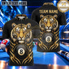 Maxcorners Majestic Tiger Face 8 Ball Billiards Multiple Options Personalized Name, Team Name 3D Shirt
