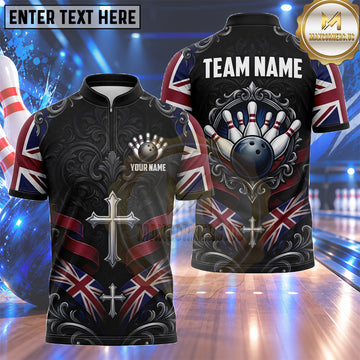 Maxcorners Canada Bowling Shirt Neon Maple Leaf Lightning Multiple Options Personalized Name, Team Name 3D Shirt
