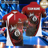 Maxcorners Royal Crown Lightning 8 Ball Billiards Multiple Options Personalized Name, Team Name 3D Shirt
