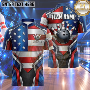 Maxcorners UK Bowling Jersey Modern Sweeping Flag Pattern Multiple Options Personalized Name, Team Name 3D Shirt
