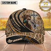 Maxcorners Black Wave Cross Marsh Camo Dog Hunting Multicolor Options Personalized Name 3D Cap