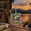 Maxcorners King of the Lake Fishing Crest Personalized Name 2D Acrylic Keychain Ornament (8 Fish Species)