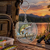 Maxcorners Minimalist Fishing Silhouette Personalized Name 2D Acrylic Keychain Ornament (8 Fish Species)