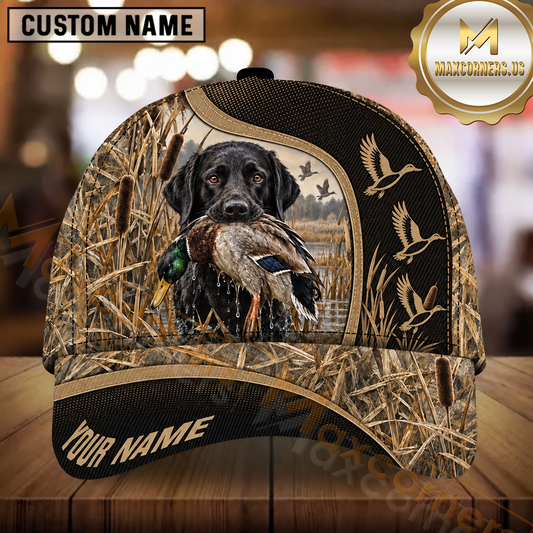 Maxcorners Mesh Panel Flying Ducks Marsh Camo Dog Hunting Multicolor Options Personalized Name 3D Cap