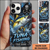 Maxcorners Fishing Skull Hook Grunge Artwork Multiple Options Personalized Name Phone Case (13 Fish Species)