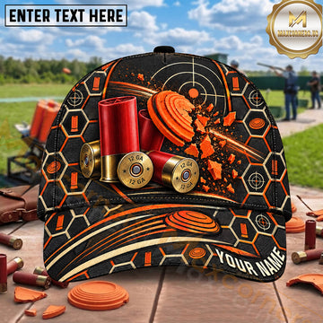 Maxcorners Trap Shooting Shotgun Shells Honeycomb Design Multiple Options Personalized Name 3D Cap