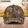 Maxcorners Classic Wetland Camo Hunting Badge Duck Hunting With Dogs Multi Options Personalized Name 3D Cap