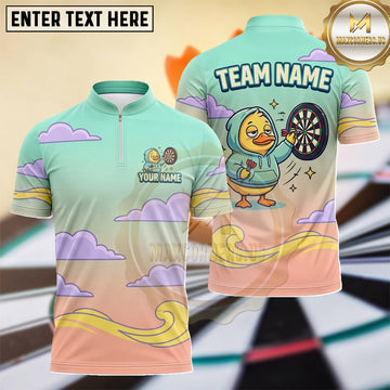 Maxcorners Cute Duckling Dreamy Cloud Landscape Multiple Options Personalized Name, Team Name 3D Shirt