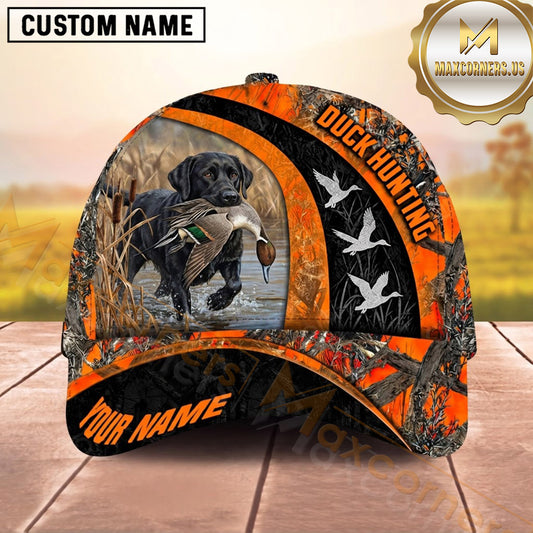 Maxcorners Dog Hunting And Duck Hunting Flying Waterfowl Camouflage Multiple Options Personalized Name 3D Cap