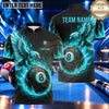 Maxcorners Mythical Phoenix Fire Wings Billiards Multiple Options Personalized Name, Team Name 3D Shirt