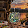 Maxcorners Circular Water Splash Fishing Artwork Personalized Name 2D Acrylic Keychain Ornament (8 Fish Species)
