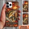 Maxcorners Fishing Autumn Lake Sunset Artwork Multiple Options Personalized Name Phone Case (13 Fish Species)