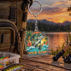 Maxcorners Tropical Floral Fishing Artwork Personalized Name 2D Acrylic Keychain Ornament (8 Fish Species)