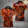 Maxcorners Darts Phoenix Fire Dartboard Bullseye Graphic Multiple Options Personalized Name, Team Name 3D Shirt