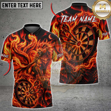 Maxcorners Darts Phoenix Fire Dartboard Bullseye Graphic Multiple Options Personalized Name, Team Name 3D Shirt