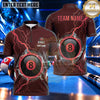 Maxcorners Cracked Marble Thunderbolt Pool Multiple Options Personalized Name, Team Name 3D Shirt
