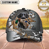 Maxcorners Dog Hunting And Duck Hunting Metallic Mesh Waterfowl Artwork Multiple Options Personalized Name 3D Cap