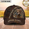 Maxcorners Dark Brown Leather Cross Strap Duck Hunting With Dogs Multi Options Personalized Name 3D Cap