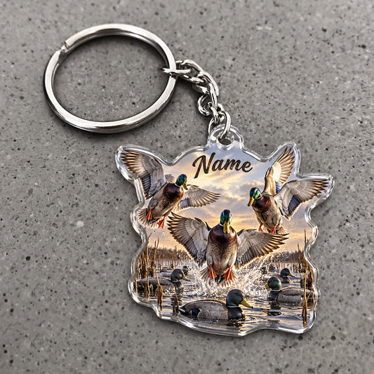 Maxcorners Deer Hunting Waterfowl Wetland Scene Custom Name Trap Hunting Custom Gift 2D Flat Acrylic Ornament, Keychain