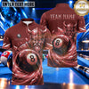 Maxcorners Viking Warrior Thunder Armor Billiards Multiple Options Personalized Name, Team Name 3D Shirt