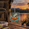 Maxcorners Halloween Pumpkin Fishing Artwork Personalized Name 2D Acrylic Keychain Ornament (13 Fish Species)