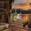 Maxcorners Classic Fishing Reel Illustration Personalized Name 2D Acrylic Keychain Ornament (8 Fish Species)