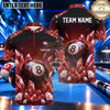 Maxcorners Mystic Crystal Cluster 8 Ball Billiards Multiple Options Personalized Name, Team Name 3D Shirt