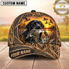 Maxcorners Golden Sunset Honeycomb Camo Duck Hunting Dog Cap, Multiple Breeds Personalized Name 3D Cap