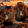 Maxcorners Whitetail Buck Autumn Forest Camo Personalized Name 3D Hoodie
