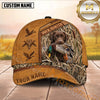 Maxcorners Duck Hunter Tan Leather Marsh Camo Dog Hunting Multicolor Options Personalized Name 3D Cap
