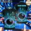 Maxcorners Cyberpunk Neon City 8 Ball Pool Multiple Options Personalized Name, Team Name 3D Shirt