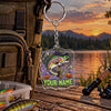 Maxcorners Purple Neon Fishing Artwork Personalized Name 2D Acrylic Keychain Ornament (8 Fish Species)