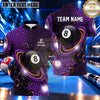 Maxcorners Abstract Racing Wave 8 Ball Pool Multiple Options Personalized Name, Team Name 3D Shirt