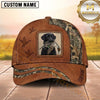 Maxcorners Rustic Brown Leather Dog Portrait Patch Duck Hunting With Dogs Multi Options Personalized Name 3D Cap