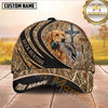 Maxcorners Black Wave Cross Marsh Camo Dog Hunting Multicolor Options Personalized Name 3D Cap