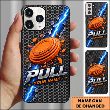 Maxcorners Trap Shooting Electric Lightning Clay Target Personalized Name 3D Phone Case