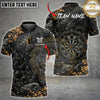 Maxcorners Darts Samurai Dragon Floral Dartboard Graphic Multiple Options Personalized Name, Team Name 3D Shirt