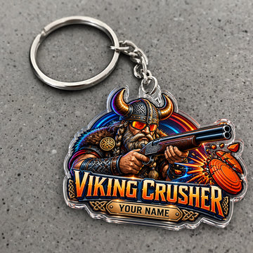 Maxcorners Viking Crusher Warrior Shotgun Artwork Custom Name Trap Shooting Custom Gift 2D Flat Acrylic Ornament, Keychain
