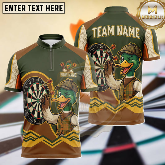 Maxcorners Hunting Duck Retro Woodland Chevron Dartboard Multiple Options Personalized Name, Team Name 3D Shirt
