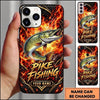 Maxcorners Fishing Flaming Carbon Fiber Artwork Multiple Options Personalized Name Phone Case (13 Fish Species)