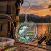 Maxcorners Circular Water Splash Fishing Artwork Personalized Name 2D Acrylic Keychain Ornament (8 Fish Species)