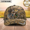 Maxcorners Golden Wetland Grass Flying Ducks Duck Hunting With Dogs Multi Options Personalized Name 3D Cap