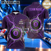 Maxcorners Cracked Marble Thunderbolt Pool Multiple Options Personalized Name, Team Name 3D Shirt