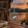 Maxcorners Autumn Leaves Fishing Artwork Personalized Name 2D Acrylic Keychain Ornament (8 Fish Species)