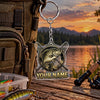 Maxcorners Classic Monochrome Fishing Hook Artwork Personalized Name 2D Acrylic Keychain Ornament (8 Fish Species)