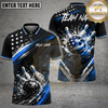 Maxcorners Bowling American Flag Strike Splash Multiple Options Personalized Name, Team Name 3D Shirt