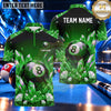 Maxcorners Mystic Crystal Cluster 8 Ball Billiards Multiple Options Personalized Name, Team Name 3D Shirt